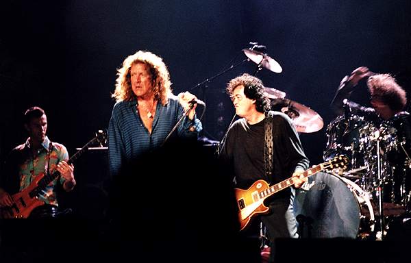 Robert Plant & Jimmy Page with Charlie Jones and Michael Lee, July 16th, 1998 at MSG, NYC